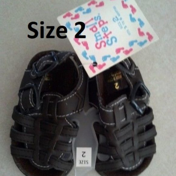 Baby Girl's Size 2 Infant Brown Sandals NWT - Picture 1 of 7